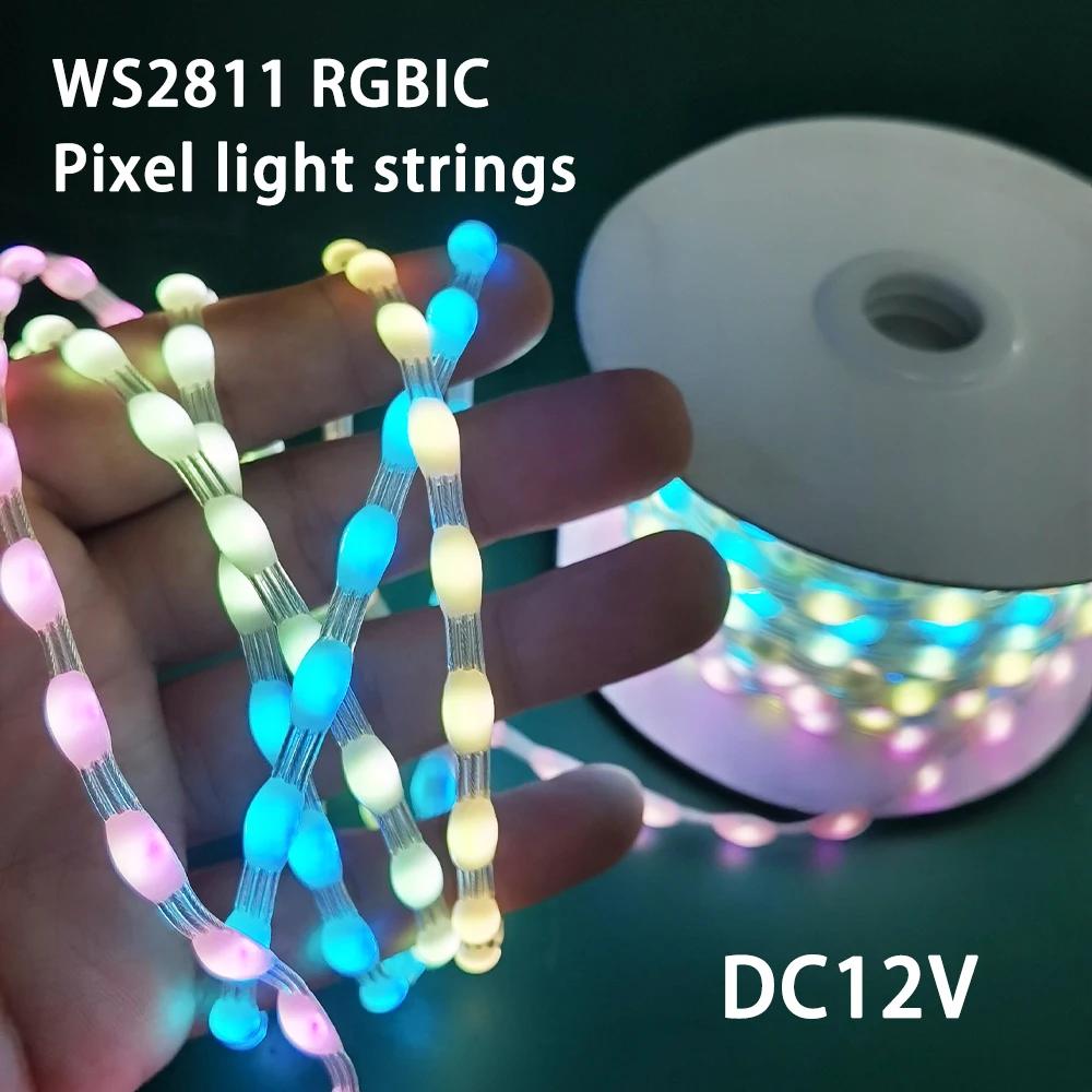 DC12V ȼ  Ʈ Ʈ WS2811 RGBIC 帲 ÷  Ʈ   ּ   1.5/2/2.5/3/5cm 